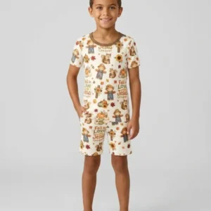 Fall For Jesus Bamboo Two Piece Short Sleeve Shorts Pajama Set
