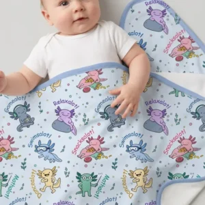 A Lotta Axolotls Bamboo Blanket