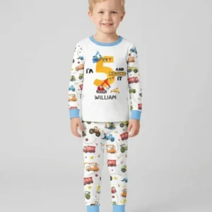 I'm Digging It Birthday - Personalized Name & Age Bamboo Two Piece Long Sleeve Pajama Set
