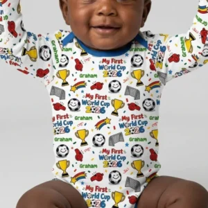 Custom Name My First Soccer Cup Bamboo Bodysuit