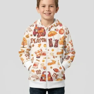 Fall Tis the Season Bamboo Zip Hoodie