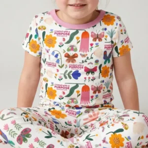 Created With A Purpose Bamboo Two Piece Short Sleeve Shorts Pajama Set
