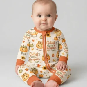 Custom Name Cutest Little Pumpkin Bamboo Convertible Zippy