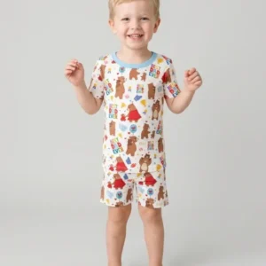 Best Daddy Bear Ever Family Matching Bamboo Two Piece Short Sleeve Shorts Pajama Set