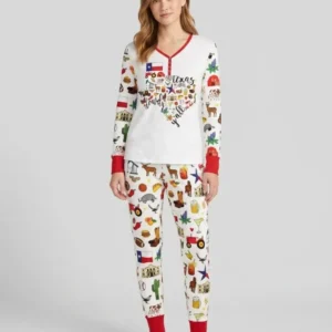 Texas Map Bamboo Women Pajama Set