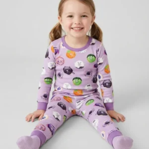 Spooky Donut Bamboo Two Piece Long Sleeve Pajama Set