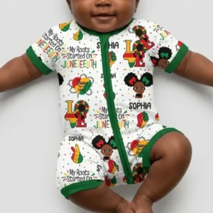 Custom Name My Roots Started On Juneteenth Bamboo Shorty Zippy