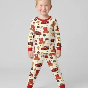 Funny Fast Car Bamboo Two Piece Long Sleeve Pajama Set