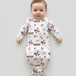 Doodle American Flag Glasses Family Matching Bamboo Knot Gown