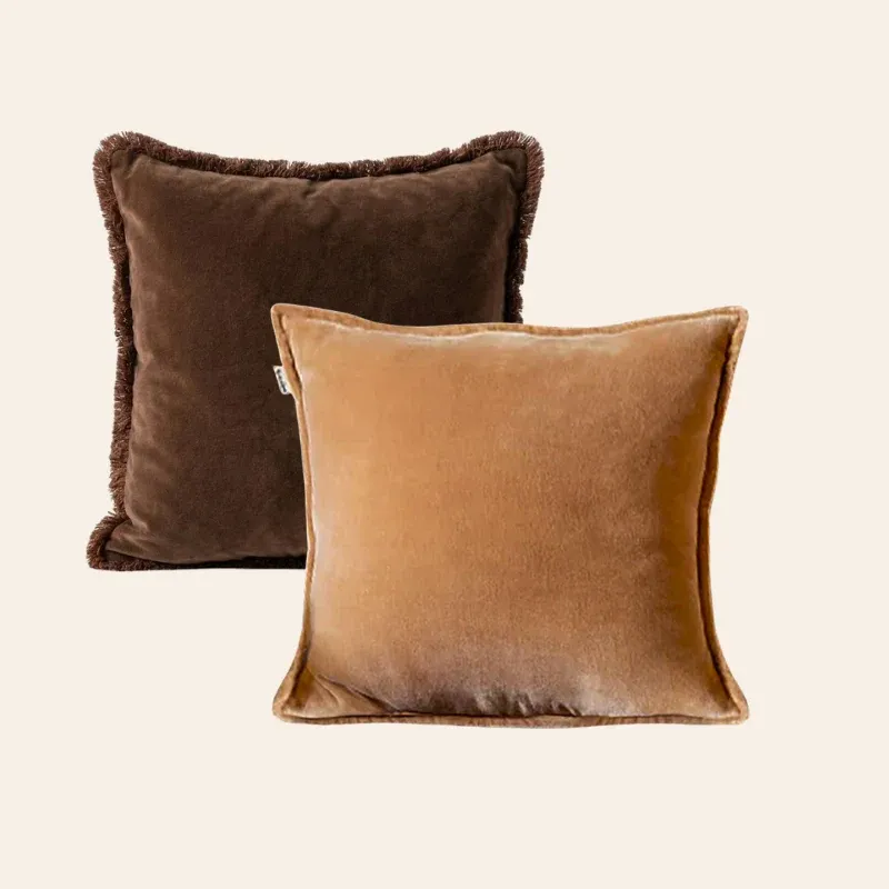Kotabo sierkussenset Cassandra – Set van 2 kussens – Chocolate Chic & Caramel Crunch