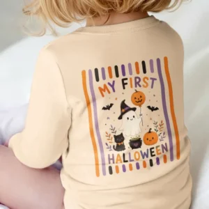 Personalized Name 1st Halloween Ghost Bamboo Bodysuit