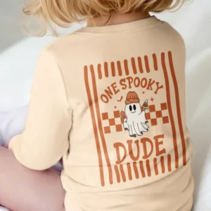 Custom Name Ghost One Spooky Dude Halloween Bamboo Bodysuit