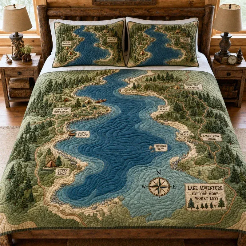 Lake Adventure Bamboo Quilt Bedding Set