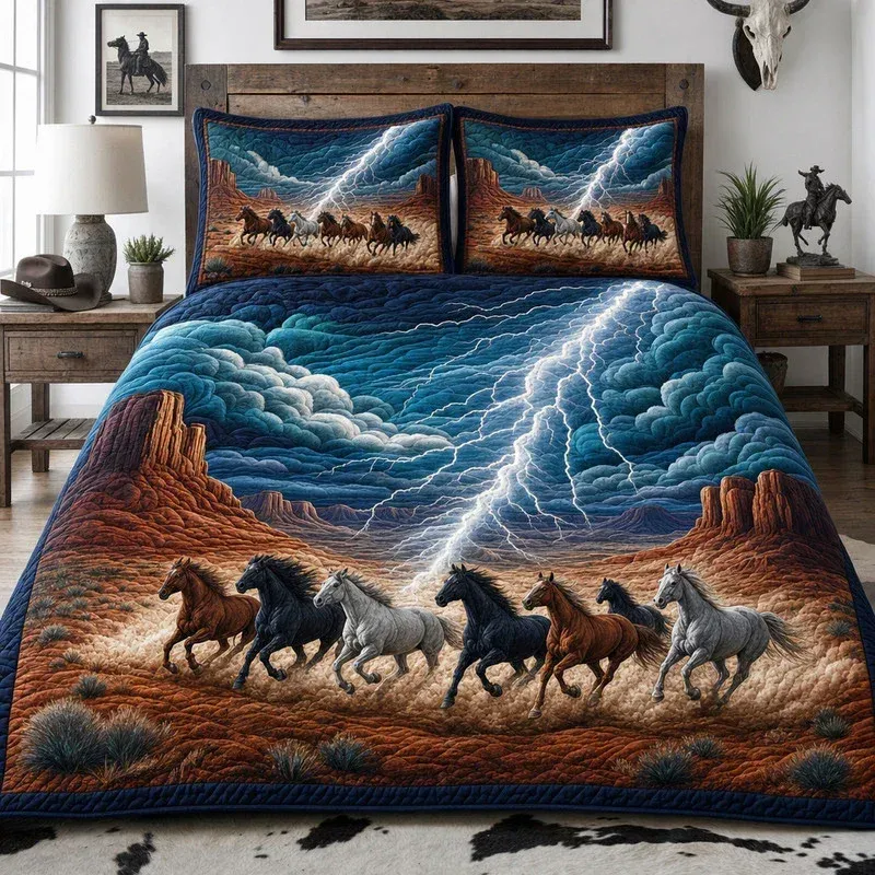 Lightning Mustangs Bamboo Quilt Bedding Set