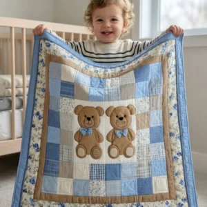 Little Teddy Bear Bamboo Quilt Blanket