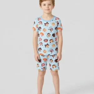 Feelings Vocabulary Bamboo Two Piece Short Sleeve Shorts Pajama Set