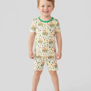 Love For All Family Matching Bamboo Two Piece Short Sleeve Shorts Pajama Set