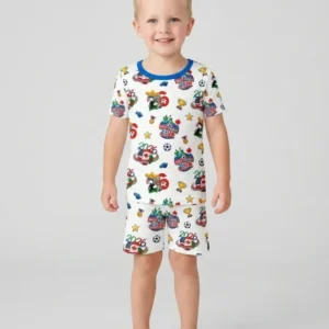 World Soccer North America 2026 Family Matching Bamboo Two Piece Short Sleeve Shorts Pajama Set