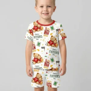 You're #1 Dad Daddy & Me Matching Bamboo Two Piece Short Sleeve Shorts Pajama Set