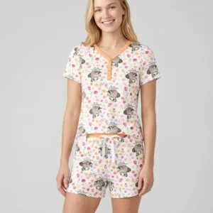 Be A Jimothy Family Matching Bamboo Women Short Sleeve Short Pajama Set