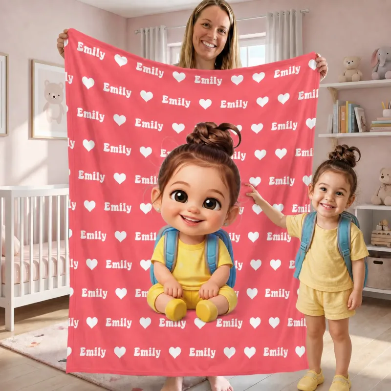 My Mini Portrait Bamboo Blanket