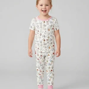 ABC Whimsy Bamboo Two Piece Short Sleeve Pajama Set