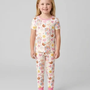 Jesus Loves Me This I Know Bamboo Two Piece Short Sleeve Pajama Set