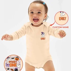 Personalized My First Halloween Baby Ghost Bamboo Bodysuit
