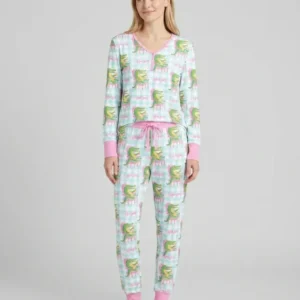 Custom Name Preppy Later Gator Bamboo Women Pajama Set