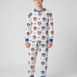 Custom Pet Image 4th of July Family Matching Bamboo Men's Pajama Set