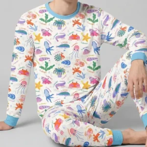 Tide Pool Pals Custom Name Bamboo Men's Pajama Set