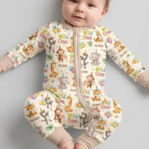 Custom Name 1st Birthday Wild One Bamboo Convertible Zippy