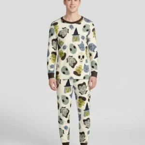 Halloween Face Bamboo Men's Pajama Set