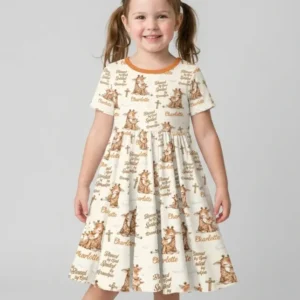 Custom Name Blessed By God Spoiled By Grandma Bamboo Twirl Dress