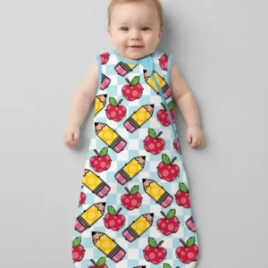 Checkered Apple Scribbles Bamboo Sleep Bag