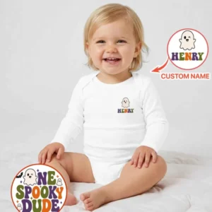 Personalized Halloween First Birthday Bamboo Bodysuit