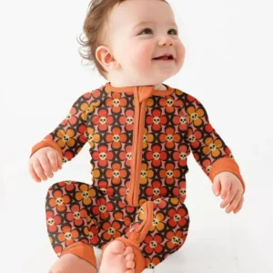 Retro Skull Flower Halloween Bamboo Convertible Zippy