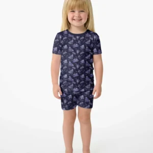 Very Peri Moths Bamboo Two Piece Short Sleeve Shorts Pajama Set