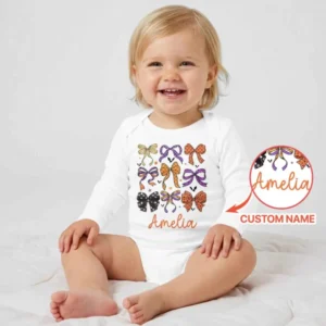 Personalized Halloween Ribbon Bamboo Bodysuit