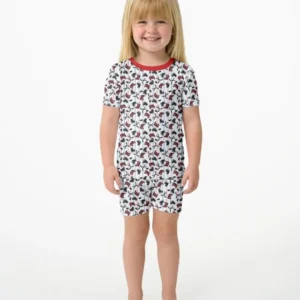 Hockey Rink Bamboo Two Piece Short Sleeve Shorts Pajama Set