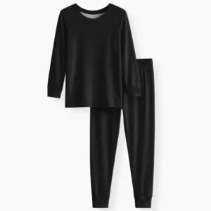 Black Bamboo Two Piece Pajama Set