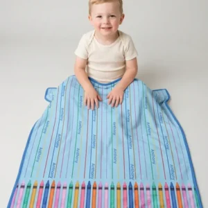 Custom Name Crayon Lines Bamboo Blanket