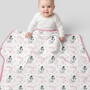 Custom Photo Our First Father's Day Together Bamboo Blanket