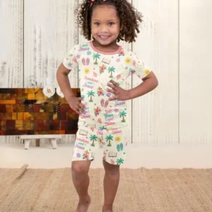 Sunshine and Jesus Summer VBS Bamboo Two Piece Short Sleeve Shorts Pajama Set