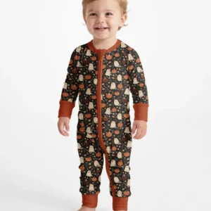 Ghost Pumpkin Harvest Floral Halloween Bamboo Convertible Zippy