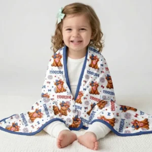 Moo-Rica Cowgirl Bamboo Blanket