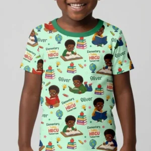 Custom Name Elementary Today HBCU Tomorrow Bamboo Two Piece Short Sleeve Pajama Set