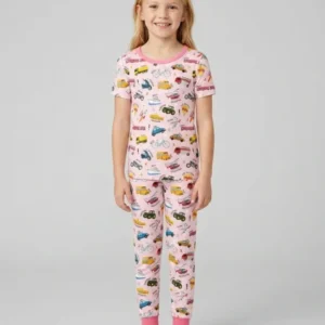 Vehicle Vocabulary Bamboo Two Piece Short Sleeve Pajama Set