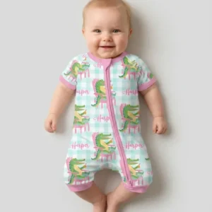 Custom Name Preppy Later Gator Bamboo Shorty Zippy