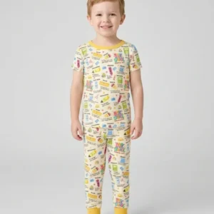 Back To School Survival Kit Bamboo Two Piece Short Sleeve Pajama Set